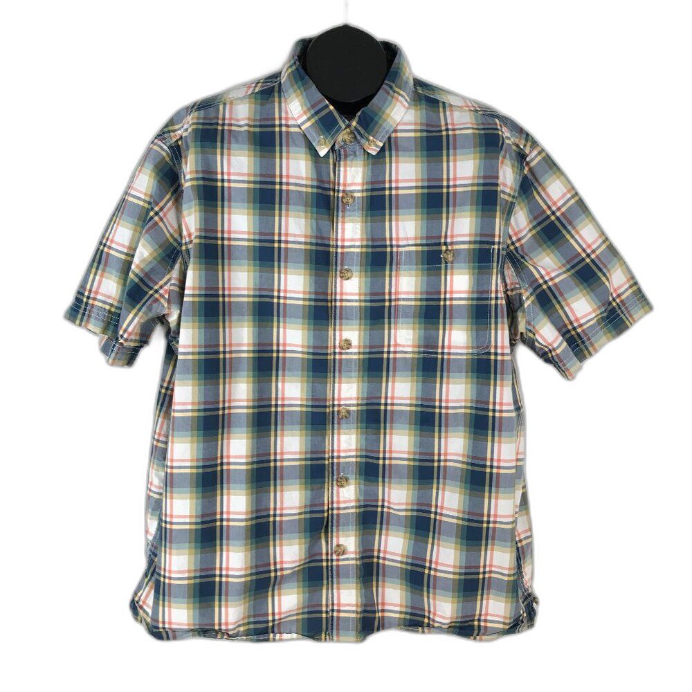 Duluth Trading Co BBQ Relaxed Fit Short Sleeve Shirt Men's XL Plaid 100% Cotton